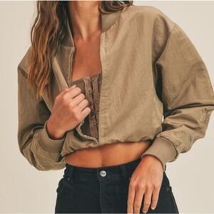 **Sellimg Fast ⭐️MABLE Cropped Or Not Two Way Jacket in Mocha Sz Sm Md